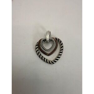 Vintage Mixed Metal Layered Heart Pendant Necklace – Romantic Statement Jewelry